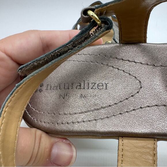 Naturalizer Cadence Metallic Strappy Sandal Bronze/Platinum 7.5 Comfort Office - Picture 9 of 12